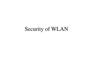 security of wlan