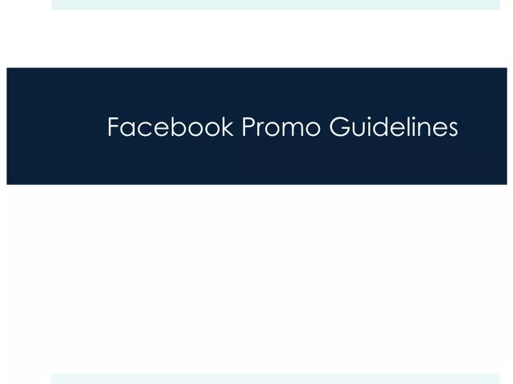 facebook promo guidelines