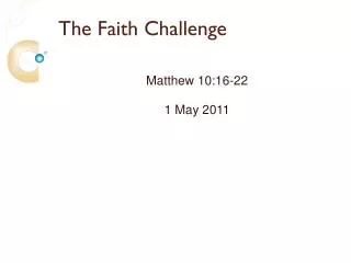 The Faith Challenge