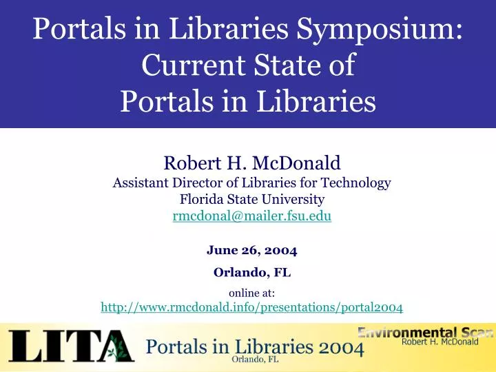 portals in libraries symposium current state of portals in libraries