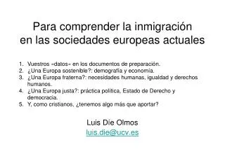 para comprender la inmigraci n en las sociedades europeas actuales