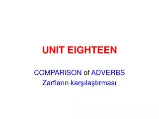 unit eighteen