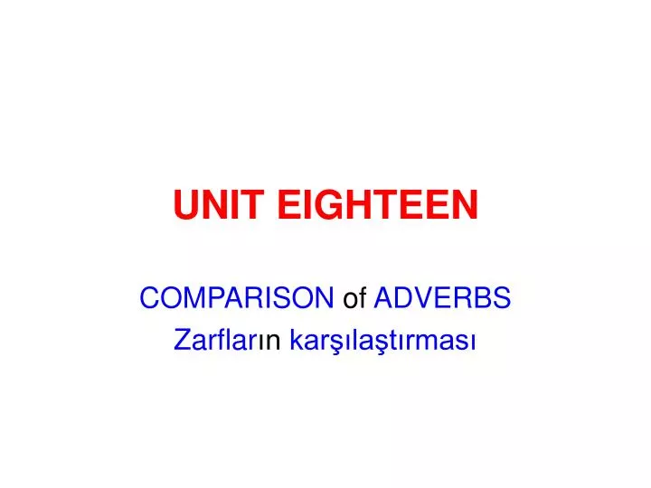 unit eighteen