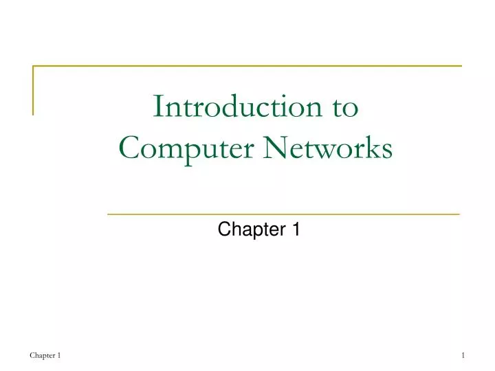introduction to computer networks