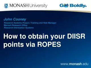 How to obtain your DIISR points via ROPES