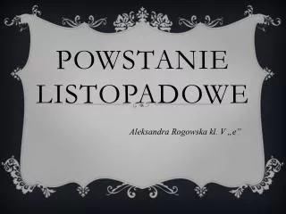 powstanie listopadowe