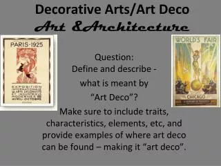 Decorative Arts/Art Deco Art &amp;Architecture