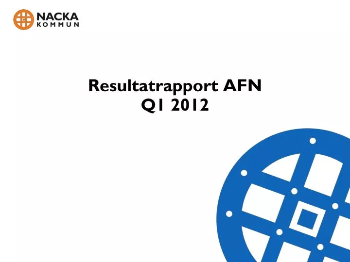 resultatrapport afn q1 2012