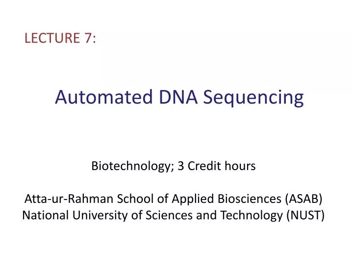 automated dna sequencing