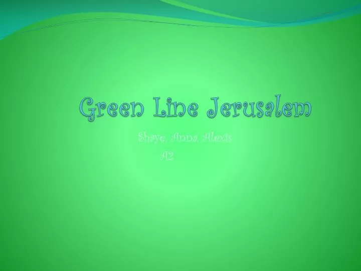 green line jerusalem