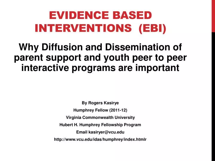 evidence based interventions ebi