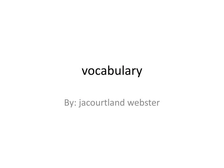 vocabulary