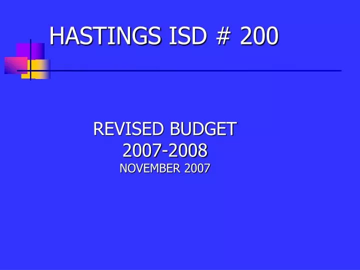 revised budget 2007 2008 november 2007