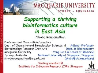 Supporting a thriving bioinformatics culture in East Asia