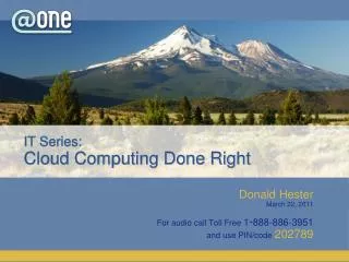 IT Series: Cloud Computing Done Right