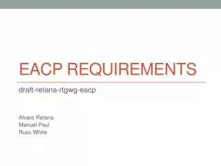 Eacp requirements