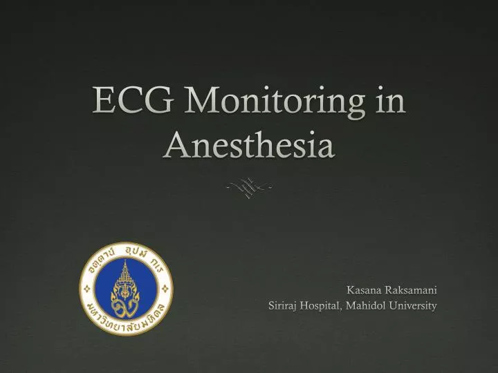 ecg monitoring in anesthesia