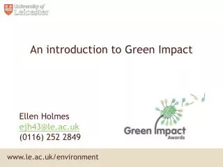 An introduction to Green Impact