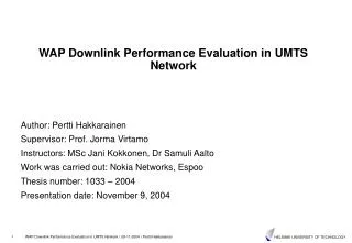 WAP Downlink Performance Evaluation in UMTS Network