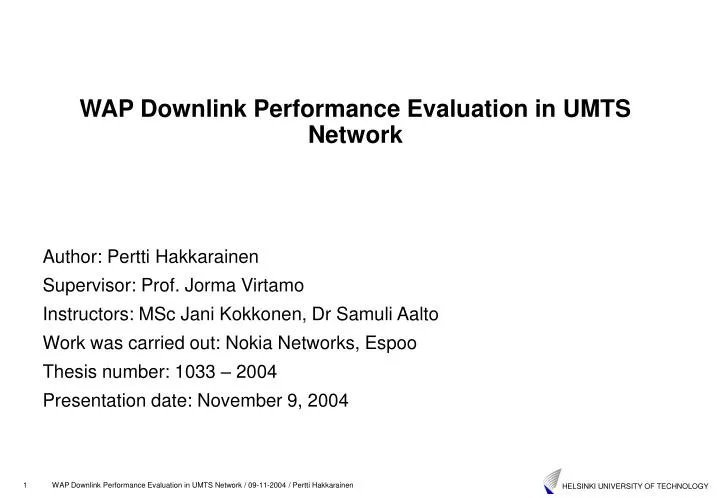 wap downlink performance evaluation in umts network