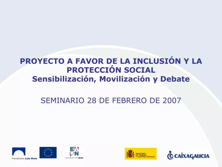 proyecto a favor de la inclusi n y la protecci n social sensibilizaci n movilizaci n y debate