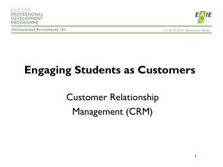 Engaging Students as Customers