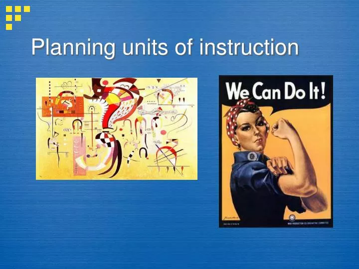 planning units of instruction