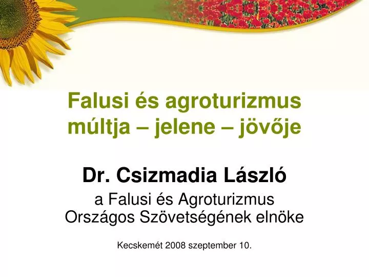 falusi s agroturizmus m ltja jelene j v je