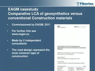 EAGM casestudy Comparative LCA of geosynthetics versus conventional Construction materials