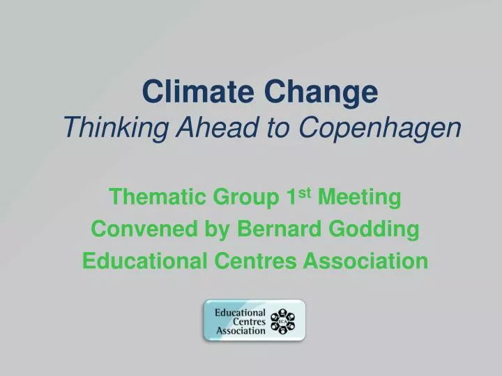 climate change thinking ahead to copenhagen