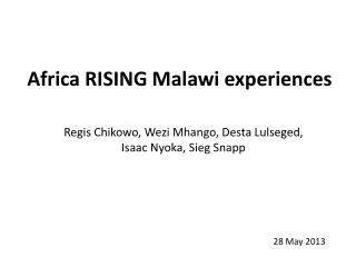 Africa RISING Malawi experiences