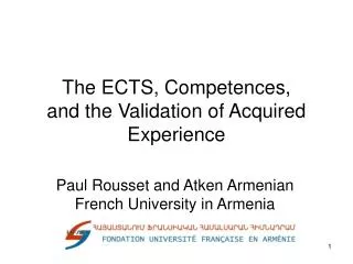 The ECTS, Competences, and the Validation of Acquired Experience