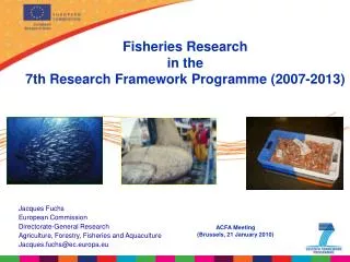 Fisheries Research in the 7th Research Framework Programme (2007-2013)