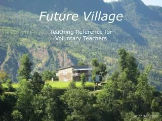 Future Village Teaching Reference for Voluntary Teachers