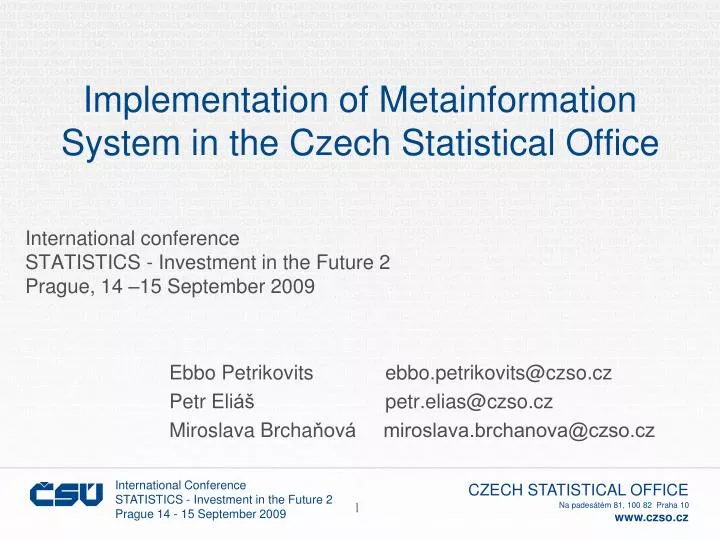 implementation of metainformation system in the czech statistical office