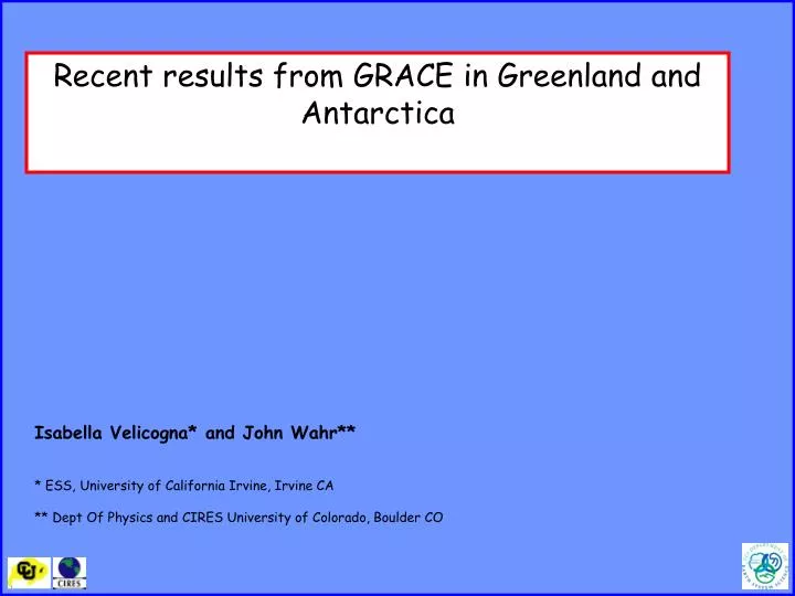 recent results from grace in greenland and antarctica