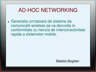 ad hoc networking