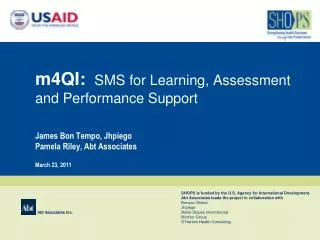 m4QI: SMS for Learning, Assessment and Performance Support