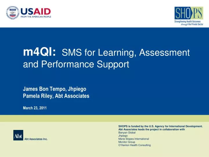 m4qi sms for learning assessment and performance support
