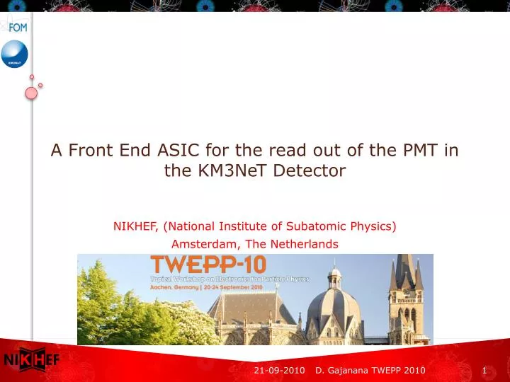 a front end asic for the read out of the pmt in the km3net detector