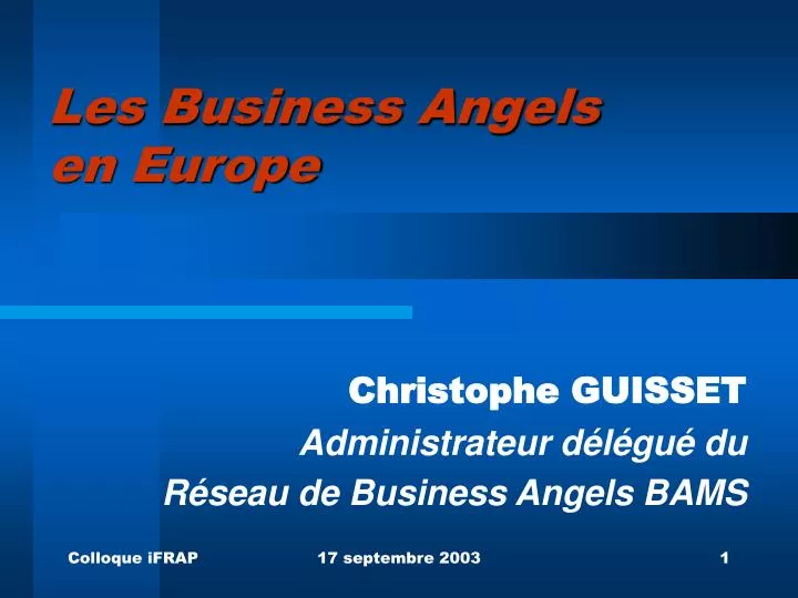 les business angels en europe