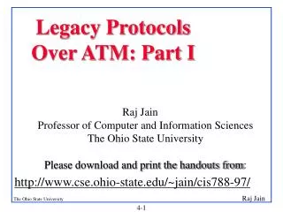 Legacy Protocols Over ATM: Part I