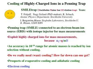 Cooling of Highly-Charged Ions in a Penning Trap