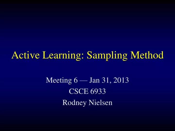 active learning sampling method