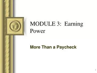 MODULE 3: Earning Power