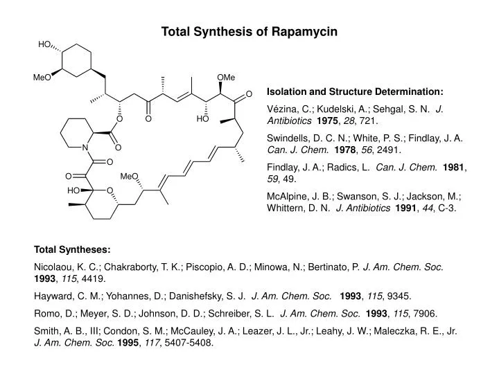 total synthesis of rapamycin