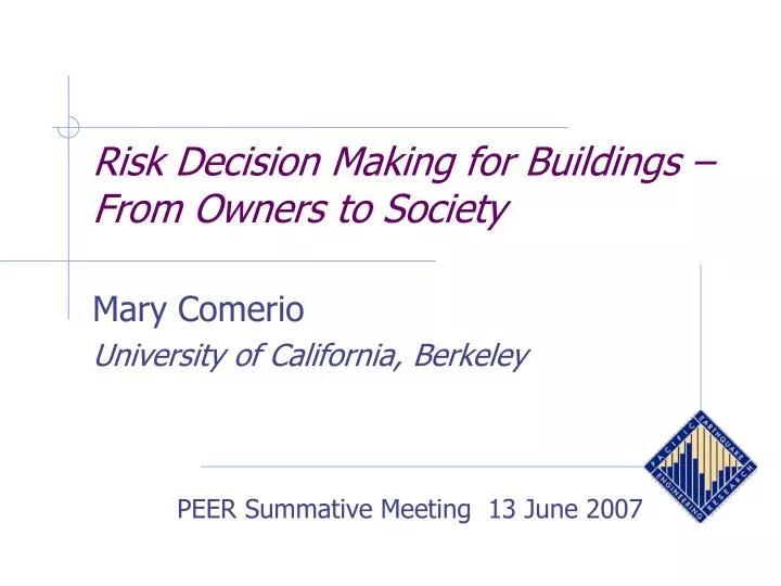 risk decision making for buildings from owners to society