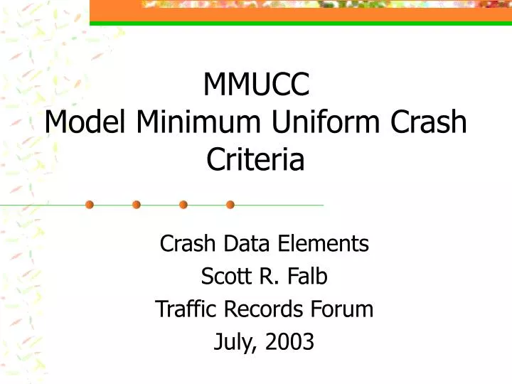 mmucc model minimum uniform crash criteria