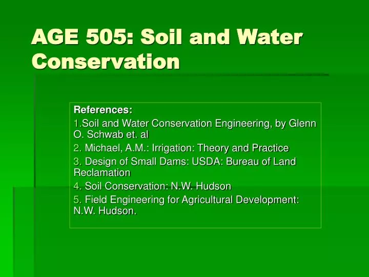 age 505 soil and water conservation