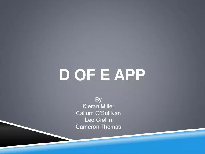 d of e app